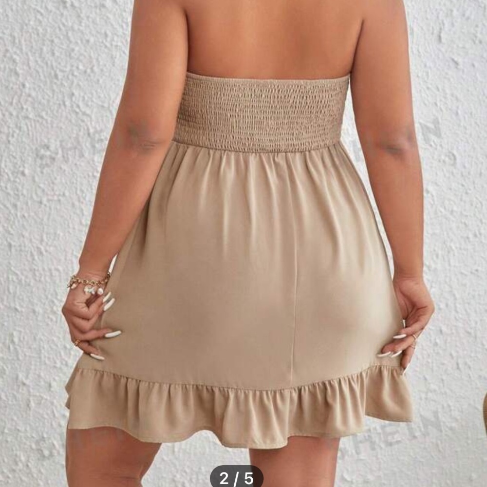 Ruffle Hem Tube Dress